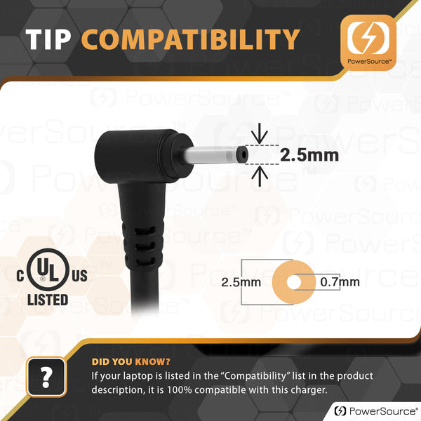 Samsung 26W Laptop Charger Power Supply Cord